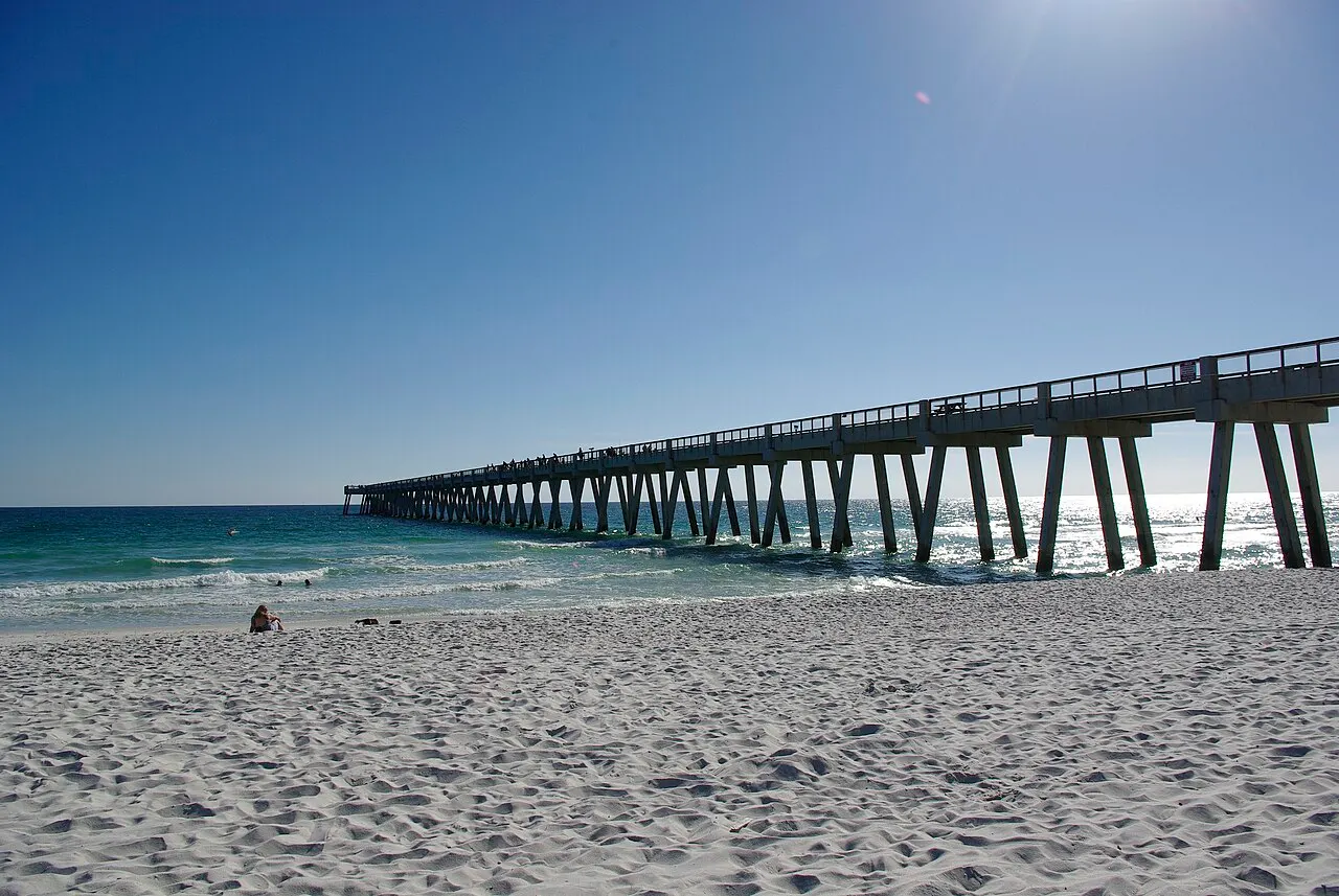 Navarre Beach Pier as seen from the Beach, November 2010