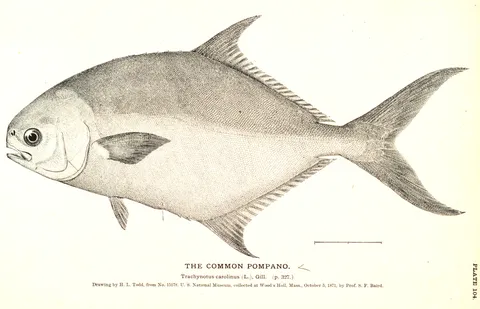 Florida pompano: side view for identification