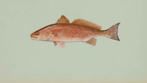 Red drum (redfish): side view for identification
