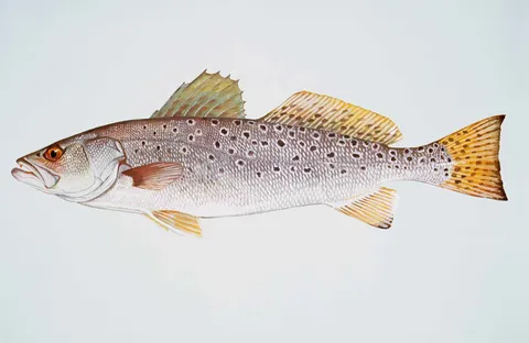 Spotted seatrout: side view for identification
